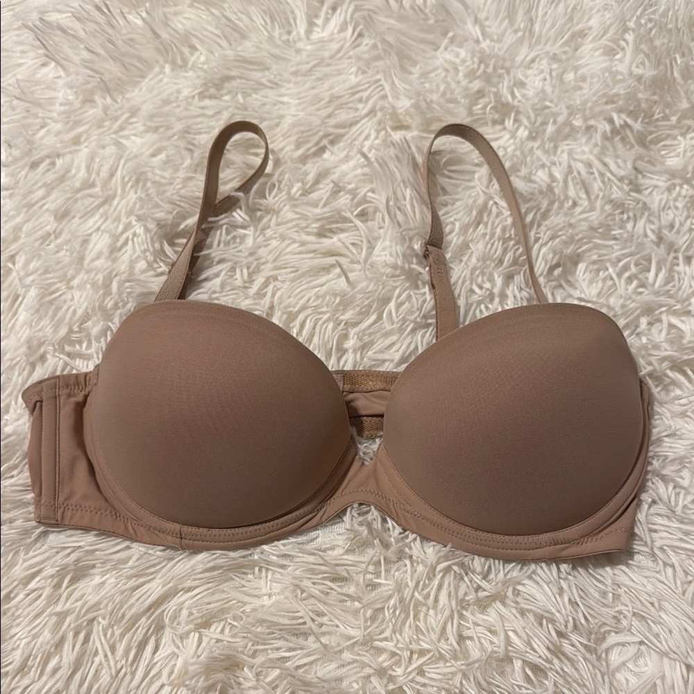 Calin Klein Women's Tan Push Up Bra / Strapless Bra 34B